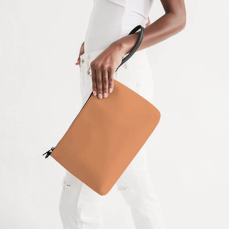 Medium-Light Medium Orange Zip Pouch (OR1-ME-ML) - Side Holding
