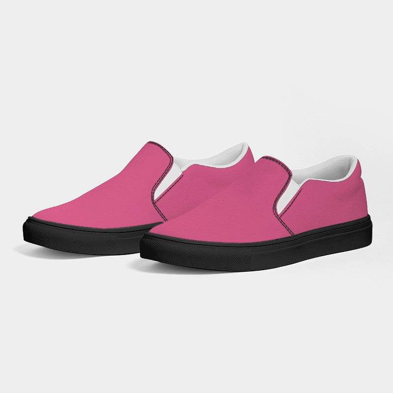 Medium-Light Medium Pink Men's Slip-On Canvas Sneakers (PI-ME-ML) - Side 3