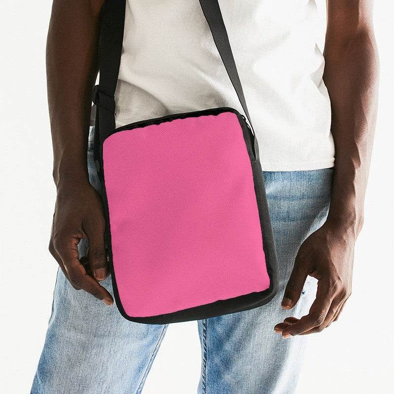 Medium-Light Medium Pink Messenger Pouch (PI-ME-ML) - Man Front CloseUp