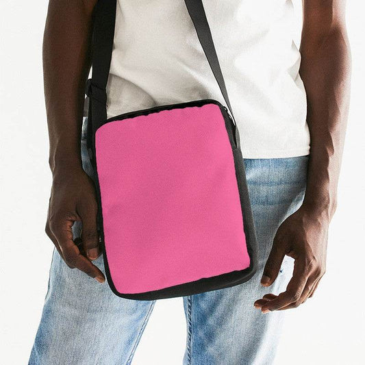Medium-Light Medium Pink Messenger Pouch (PI-ME-ML) - Man Front CloseUp
