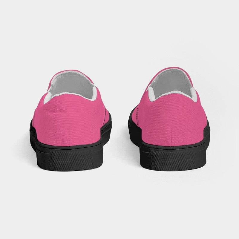 Medium-Light Medium Pink Women's Slip-On Canvas Sneakers (PI-ME-ML) - Back