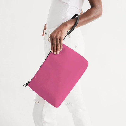 Medium-Light Medium Pink Zip Pouch (PI-ME-ML) - Side Holding