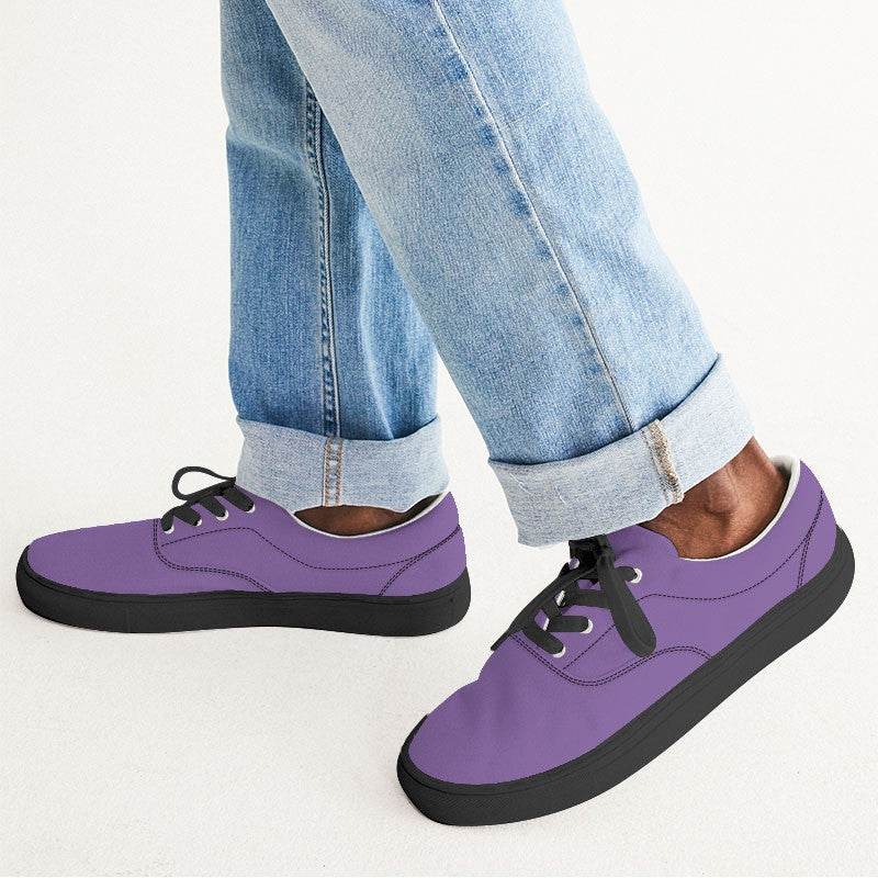 Medium-Light Medium Purple Men's Canvas Sneakers (MPU3-ME-ML) - Man CloseUp