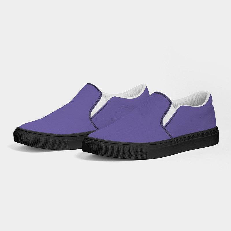 Medium-Light Medium Purple Men's Slip-On Canvas Sneakers (PUI1-ME-ML) - Side 3