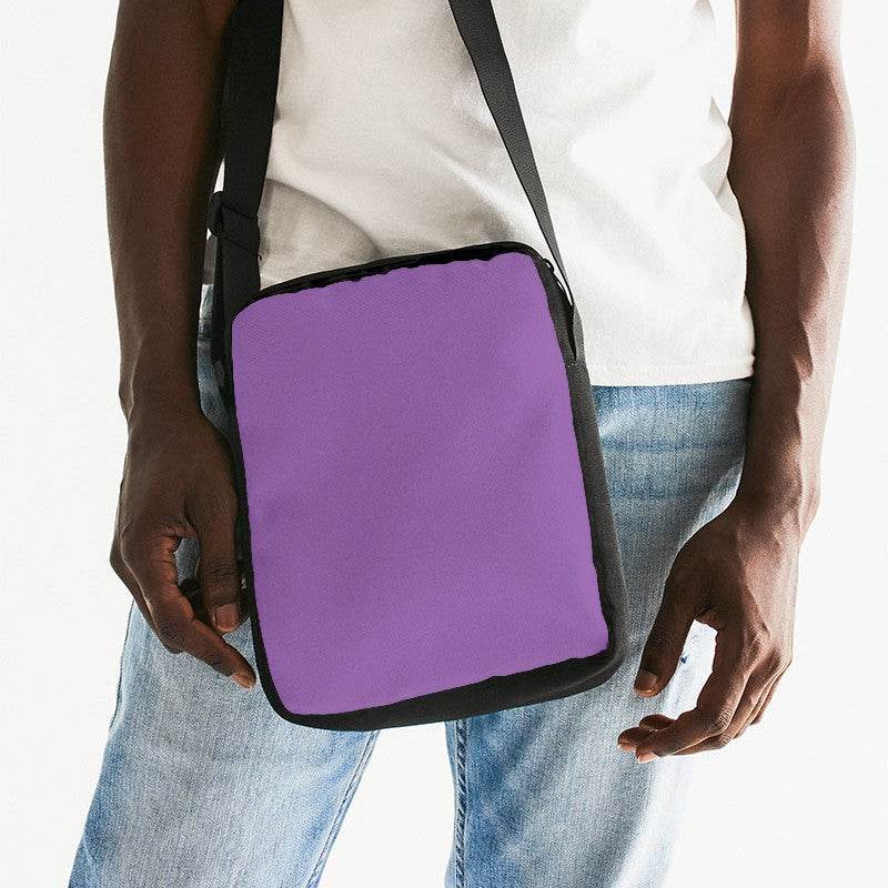 Medium-Light Medium Purple Messenger Pouch (MPU2-ME-ML) - Man Front CloseUp
