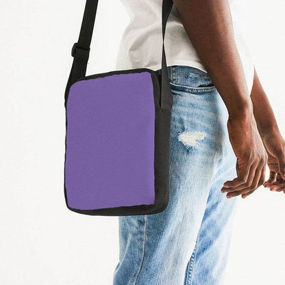 Medium-Light Medium Purple Messenger Pouch (PU-ME-ML) - Man Side CloseUp