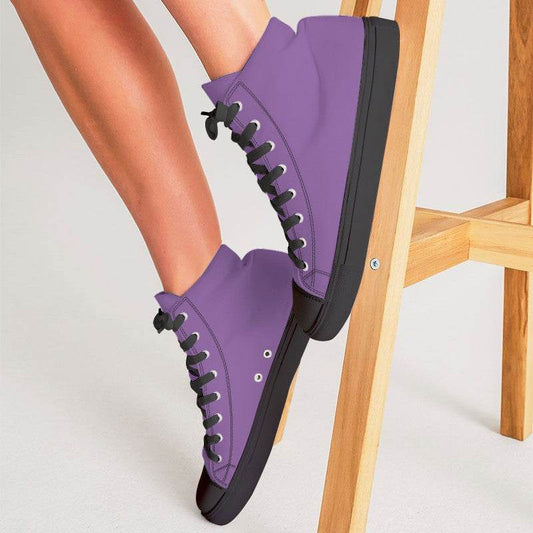 Medium-Light Medium Purple Women's High-Top Canvas Sneakers (MPU2-ME-ML) - Woman CloseUp