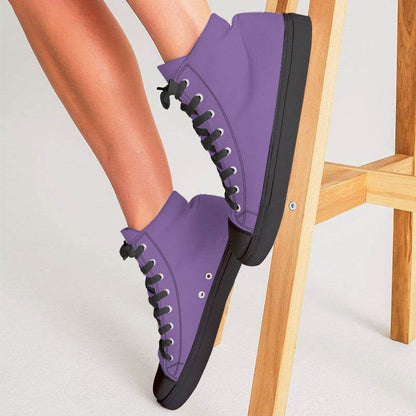 Medium-Light Medium Purple Women's High-Top Canvas Sneakers (MPU3-ME-ML) - Woman CloseUp