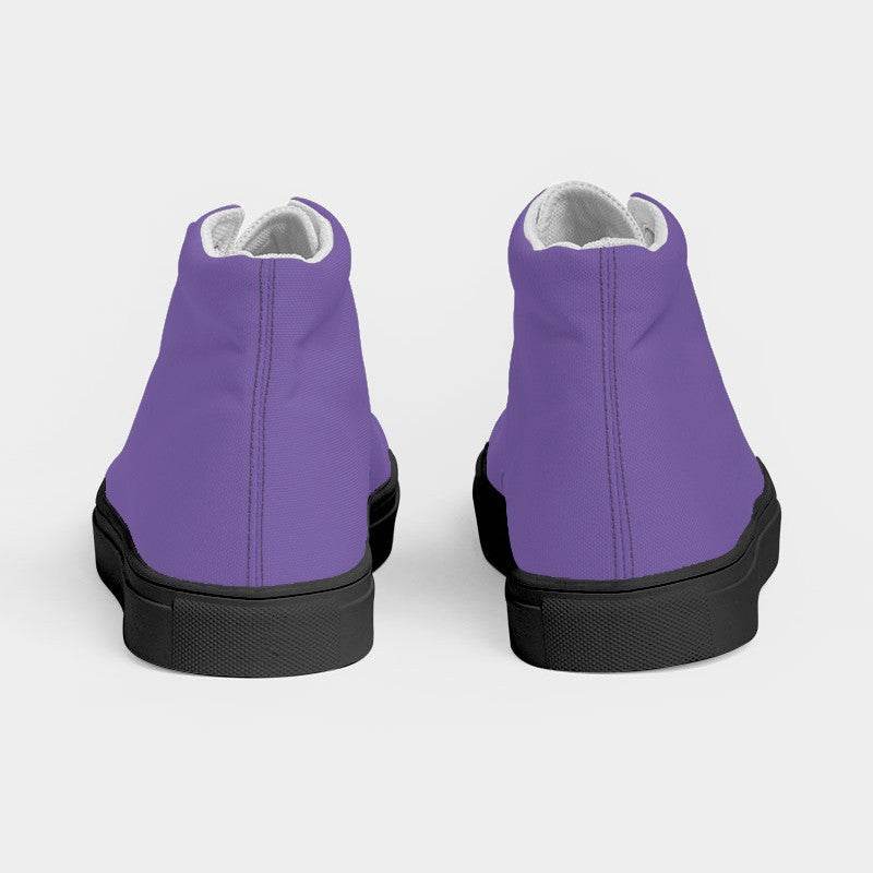 Medium-Light Medium Purple Women's High-Top Canvas Sneakers (PU-ME-ML) - Back