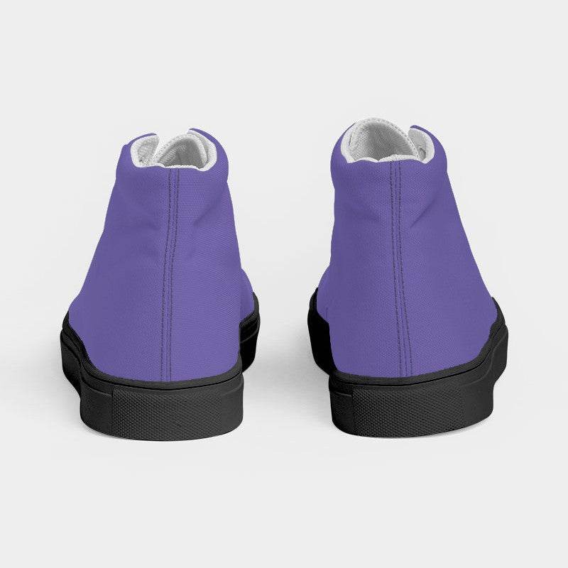 Medium-Light Medium Purple Women's High-Top Canvas Sneakers (PUI1-ME-ML) - Back