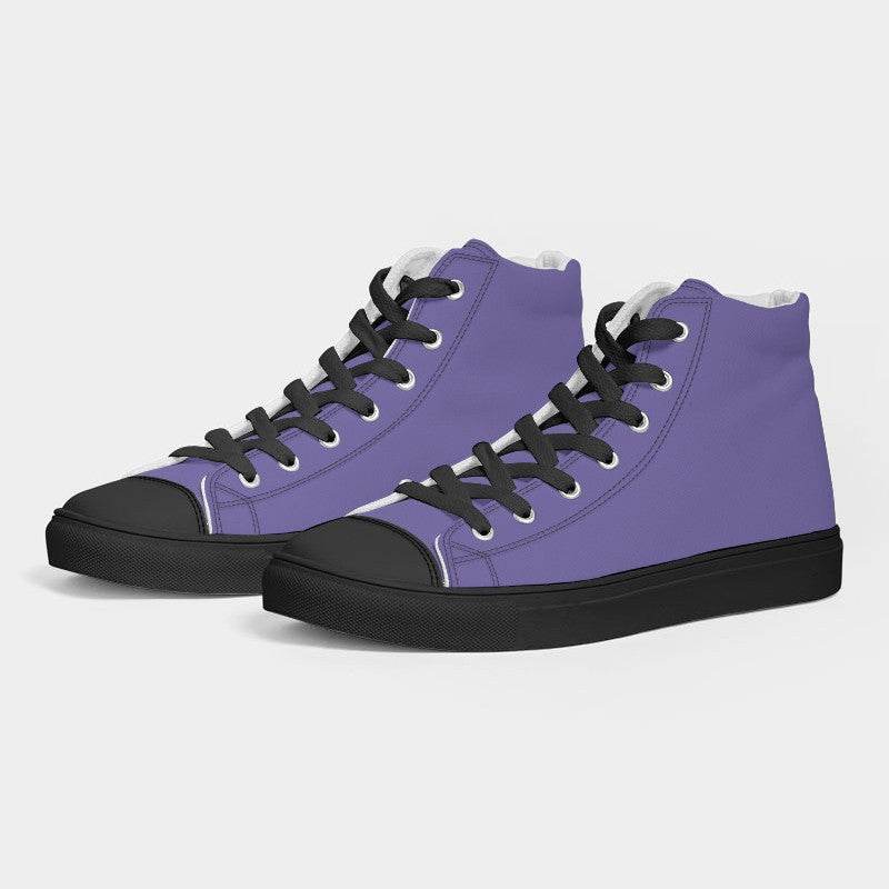 Medium-Light Medium Purple Women's High-Top Canvas Sneakers (PUI1-ME-ML) - Side 3