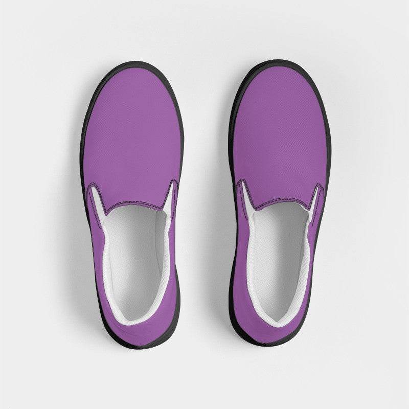 Medium-Light Medium Purple Women's Slip-On Canvas Sneakers (MPU1-ME-ML) - Top