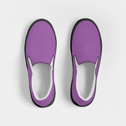 Medium-Light Medium Purple Women's Slip-On Canvas Sneakers (MPU1-ME-ML) - Top
