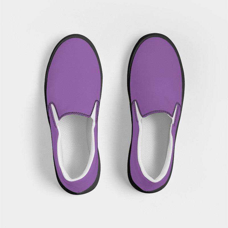 Medium-Light Medium Purple Women's Slip-On Canvas Sneakers (MPU2-ME-ML) - Top