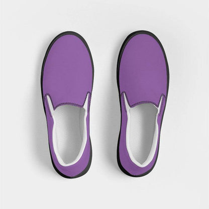 Medium-Light Medium Purple Women's Slip-On Canvas Sneakers (MPU2-ME-ML) - Top