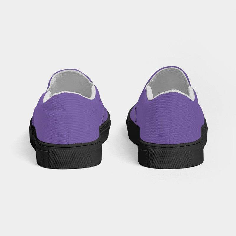 Medium-Light Medium Purple Women's Slip-On Canvas Sneakers (PU-ME-ML) - Back
