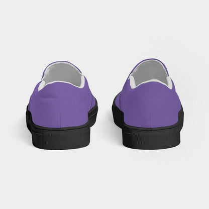 Medium-Light Medium Purple Women's Slip-On Canvas Sneakers (PU-ME-ML) - Back