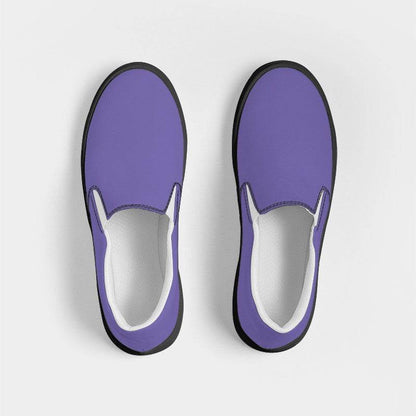 Medium-Light Medium Purple Women's Slip-On Canvas Sneakers (PUI1-ME-ML) - Top