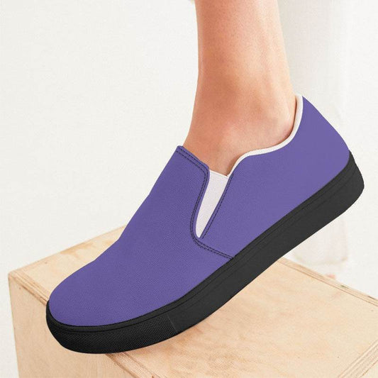Medium-Light Medium Purple Women's Slip-On Canvas Sneakers (PUI1-ME-ML) - Woman CloseUp