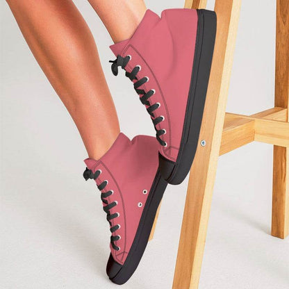 Medium-Light Medium Red Women's High-Top Canvas Sneakers (RPI2-ME-ML) - Woman CloseUp