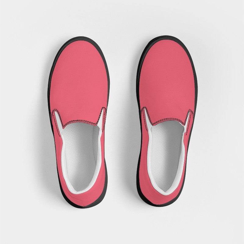 Medium-Light Medium Red Women's Slip-On Canvas Sneakers (RPI2-ME-ML) - Top