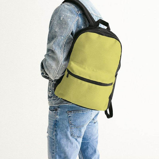 Medium-Light Medium Yellow Canvas Backpack (LY2-ME-ML) - Man Back CloseUp