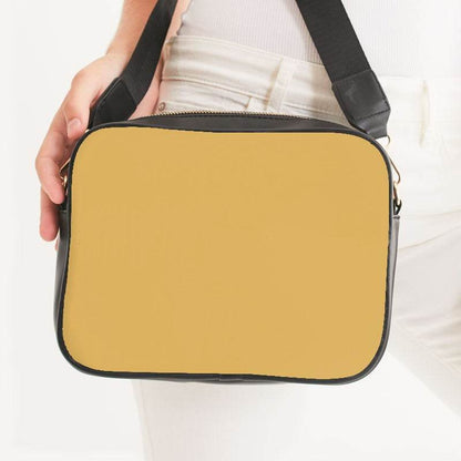 Medium-Light Medium Yellow Crossbody Bag (YO1-ME-ML) - Woman Front CloseUp