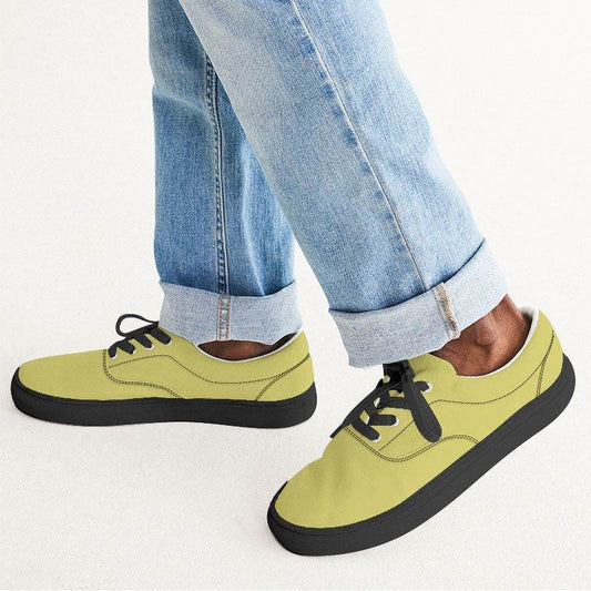 Medium-Light Medium Yellow Men's Canvas Sneakers (LY2-ME-ML) - Man CloseUp