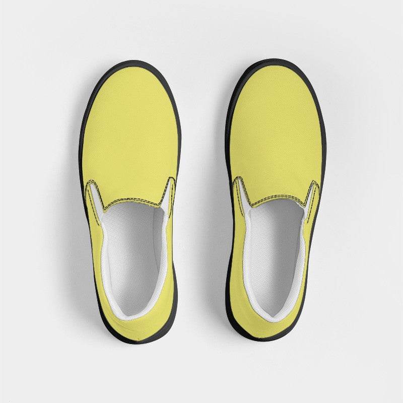 Medium-Light Medium Yellow Men's Slip-On Canvas Sneakers (LY2-ME-ML) - Top