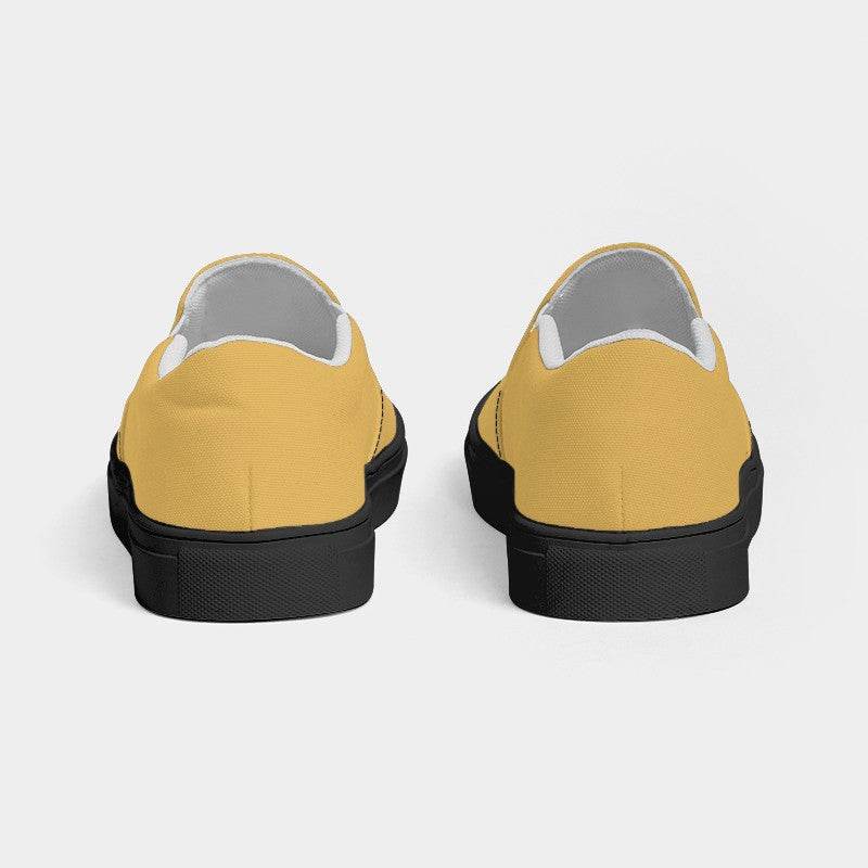 Medium-Light Medium Yellow Men's Slip-On Canvas Sneakers (YO1-ME-ML) - Back
