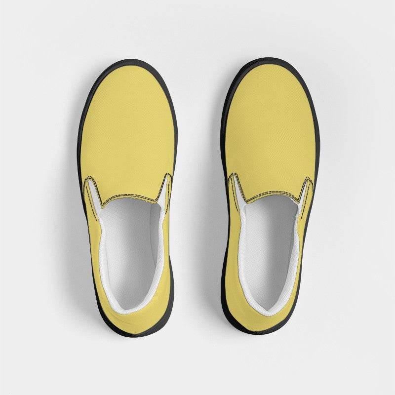 Medium-Light Medium Yellow Women's Slip-On Canvas Sneakers (LY3-ME-ML) - Top