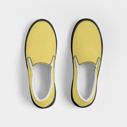 Medium-Light Medium Yellow Women's Slip-On Canvas Sneakers (LY3-ME-ML) - Top