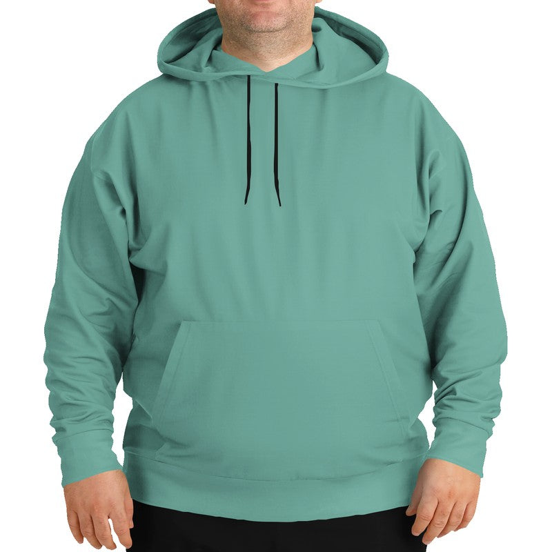 Medium-Light Muted Blue-Green Hoodie PLUS (BG-MU-ML) - Man Front PLUS