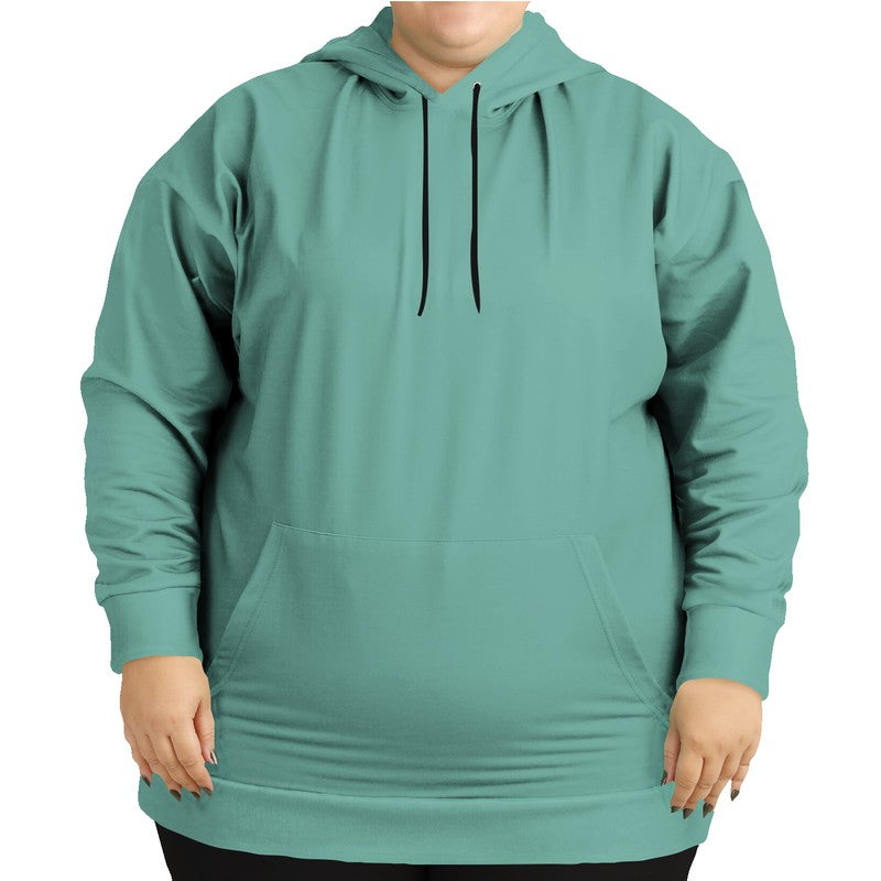Medium-Light Muted Blue-Green Hoodie PLUS (BG-MU-ML) - Woman Front PLUS