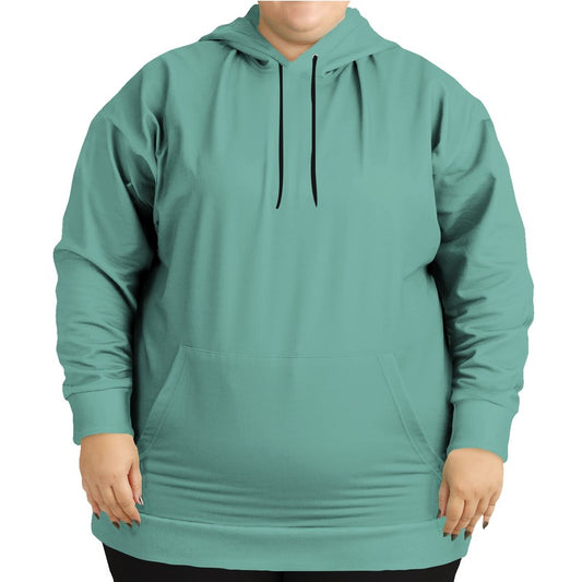 Medium-Light Muted Blue-Green Hoodie PLUS (BG-MU-ML) - Woman Front PLUS