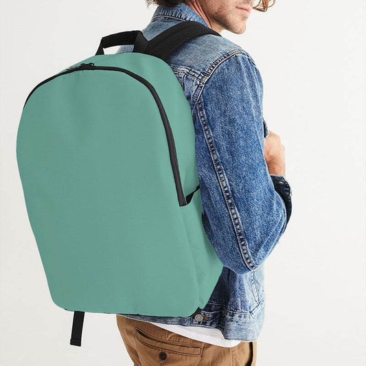 Medium-Light Muted Blue-Green Waterproof Backpack (BG-MU-ML) - Man CloseUp