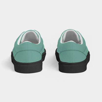 Medium-Light Muted Blue-Green Women's Canvas Sneakers (BG-MU-ML) - Back