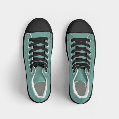 Medium-Light Muted Blue-Green Women's High-Top Canvas Sneakers (BG-MU-ML) - Top