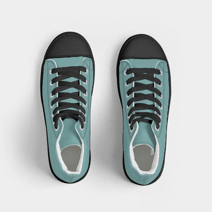 Medium-Light Muted Blue-Green Women's High-Top Canvas Sneakers (CBG2-MU-ML) - Top