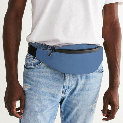 Medium-Light Muted Blue Belt Bag (IB2-MU-ML) - Man Front CloseUp