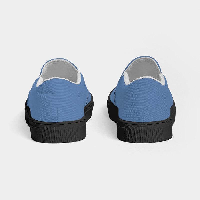 Medium-Light Muted Blue Women's Slip-On Canvas Sneakers (IB2-MU-ML) - Back