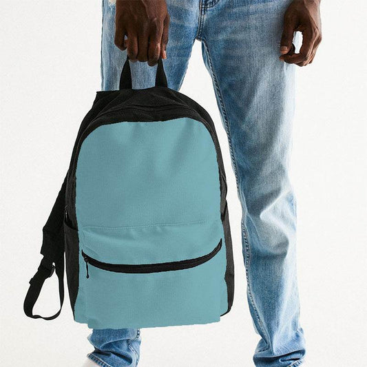 Medium-Light Muted Cyan Canvas Backpack (C-MU-ML) - Man Holding