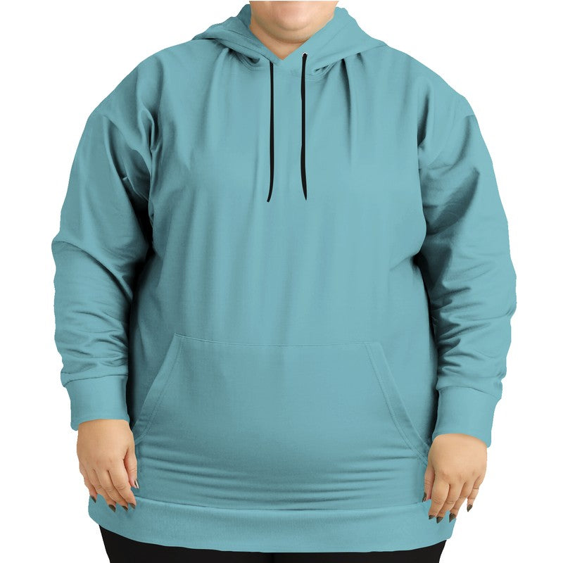 Medium-Light Muted Cyan Hoodie PLUS (C-MU-ML) - Woman Front PLUS