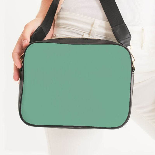 Medium-Light Muted Green Crossbody Bag (BGG2-MU-ML) - Woman Front CloseUp