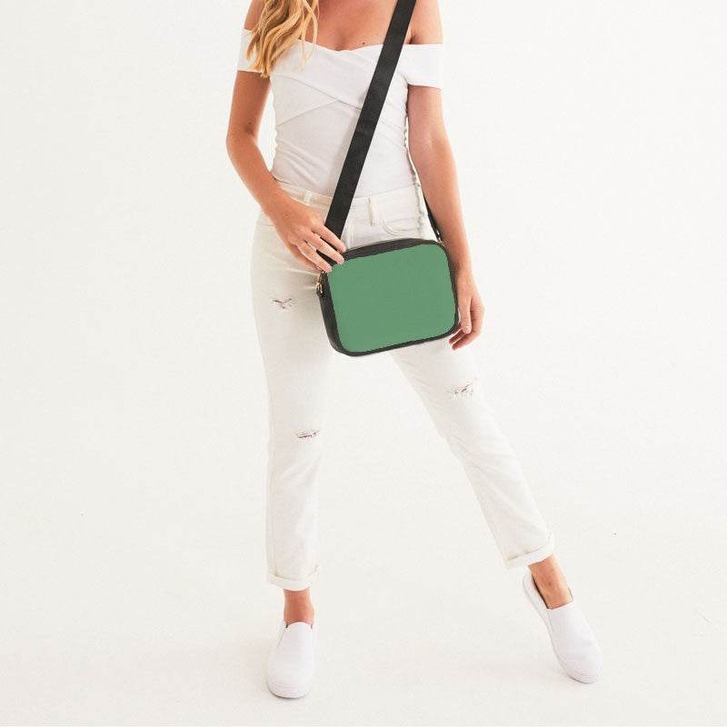 Medium-Light Muted Green Crossbody Bag (G-MU-ML) - Woman Front