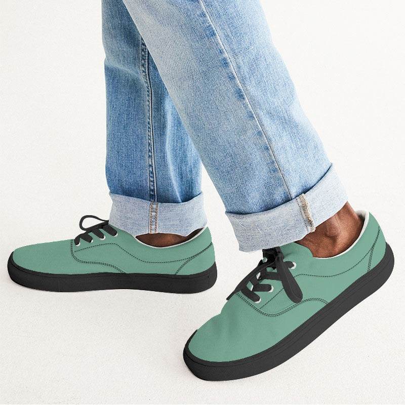 Medium-Light Muted Green Men's Canvas Sneakers (BGG2-MU-ML) - Man CloseUp