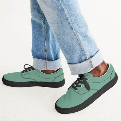 Medium-Light Muted Green Men's Canvas Sneakers (BGG2-MU-ML) - Man CloseUp