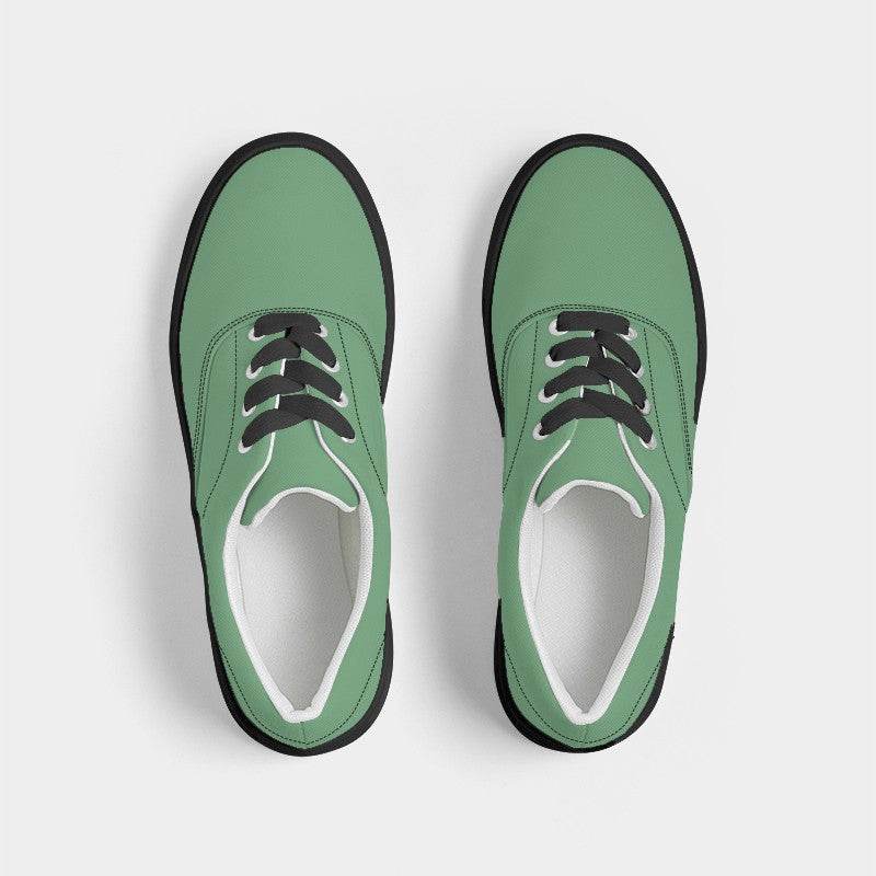 Medium-Light Muted Green Men's Canvas Sneakers (G-MU-ML) - Top
