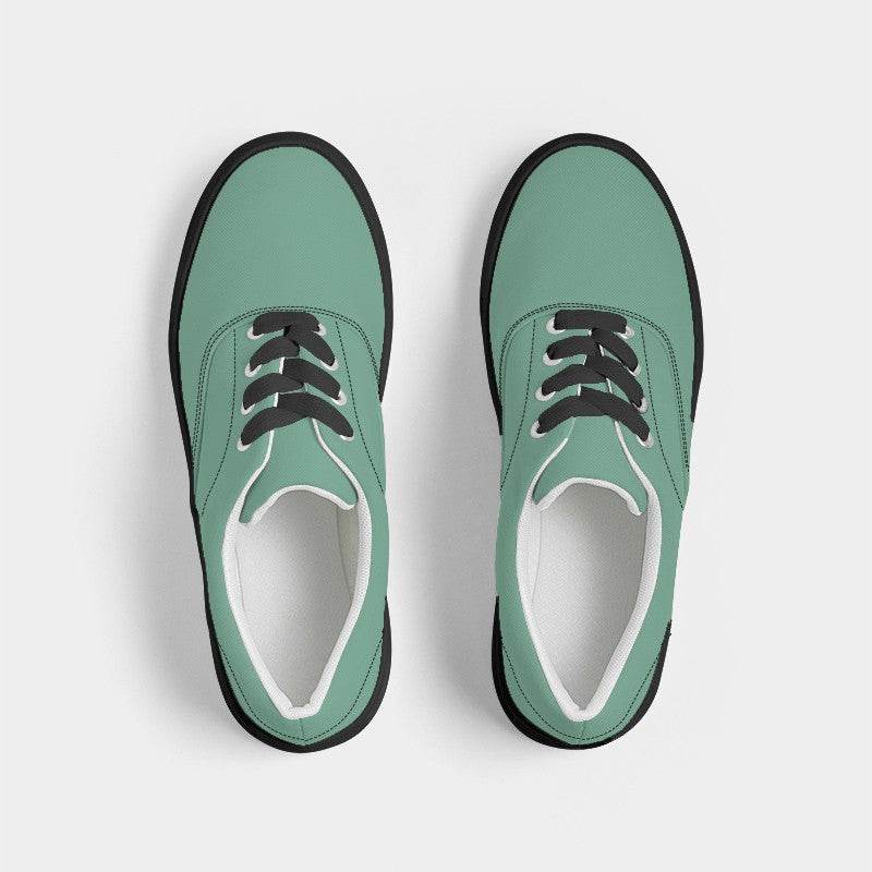 Medium-Light Muted Green Women's Canvas Sneakers (BGG2-MU-ML) - Top