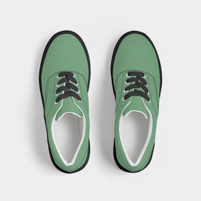Medium-Light Muted Green Women's Canvas Sneakers (G-MU-ML) - Top